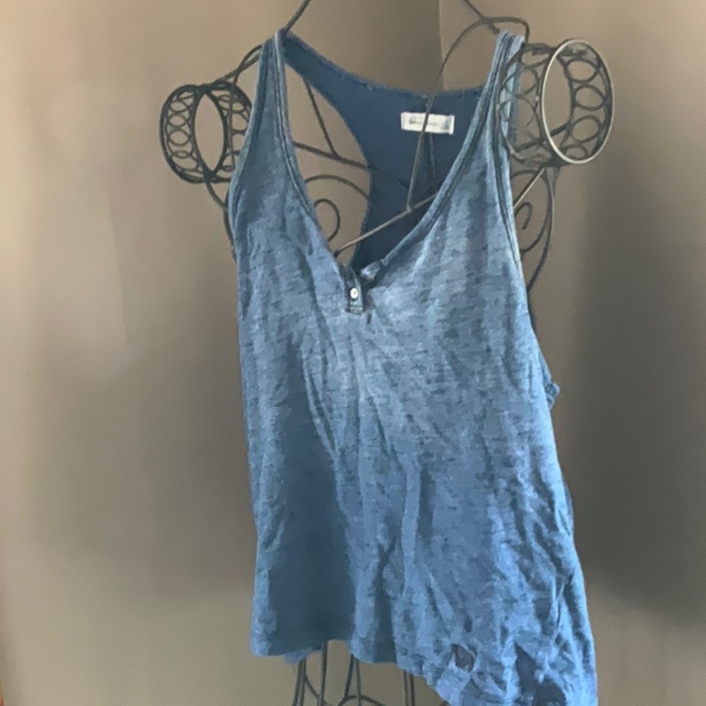Abercrombie & Fitch Blue Sleeveless Racerback Top Sz. S